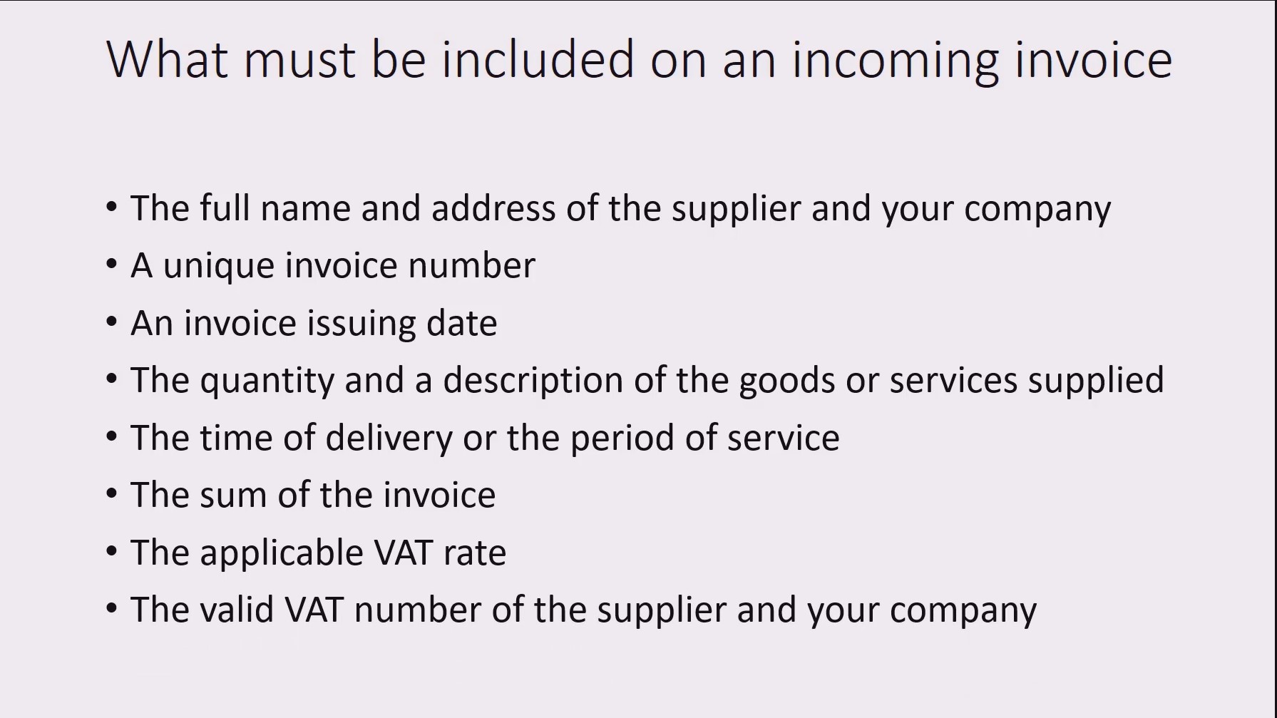 Cómo agregar sus facturas entrantes a la declaración de IVA